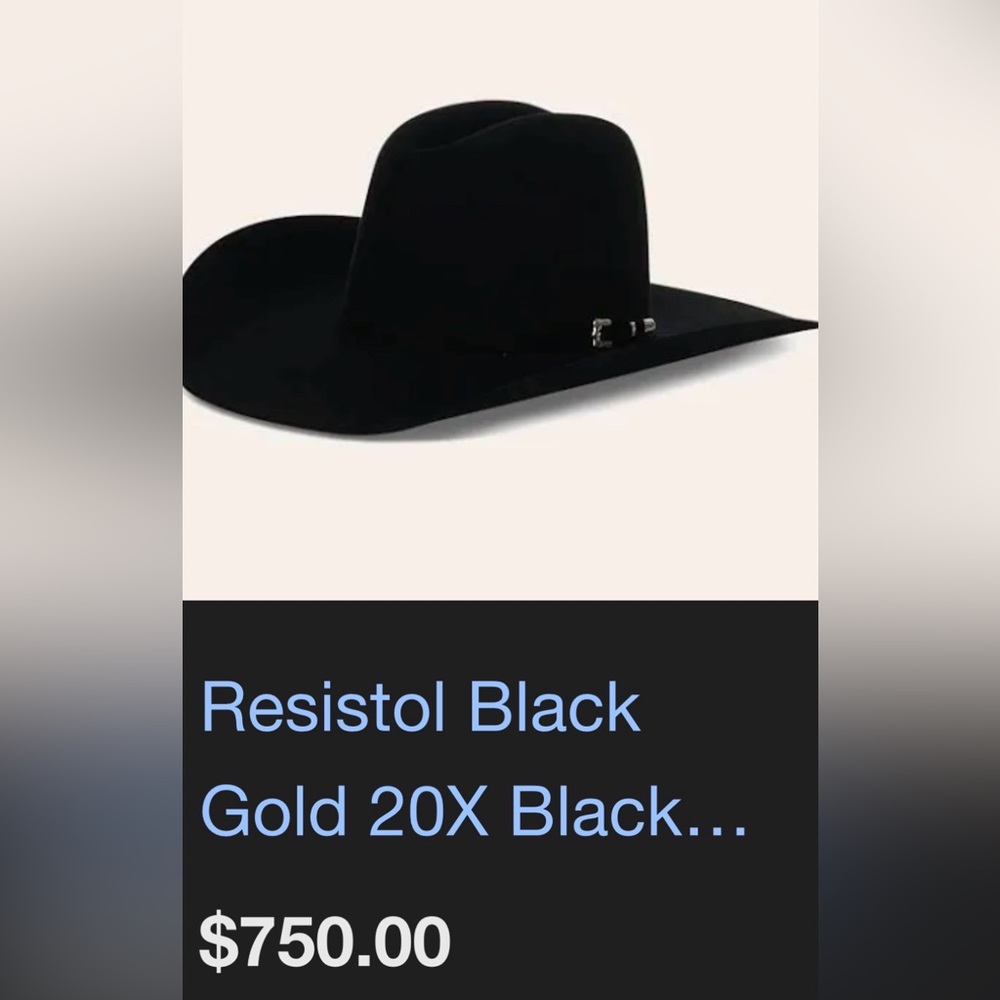 Resistol 20X Men's Black Gold Hat